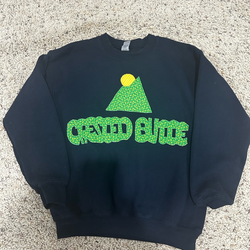 Navy Blue Hand-Quilted Crested Butte Sweatshirt- Youth M